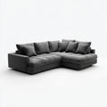 Divano angolare 4 posti grigio scuro 300 x 180 x 85 cm in velluto a coste di poliestere a L