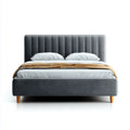 Letto matrimoniale con testiera imbottita grigio antracite 160 x 200 cm velluto di poliestere rettangolare