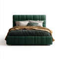 Letto matrimoniale imbottito verde scuro 160 x 200 cm in velluto di poliestere rettangolare