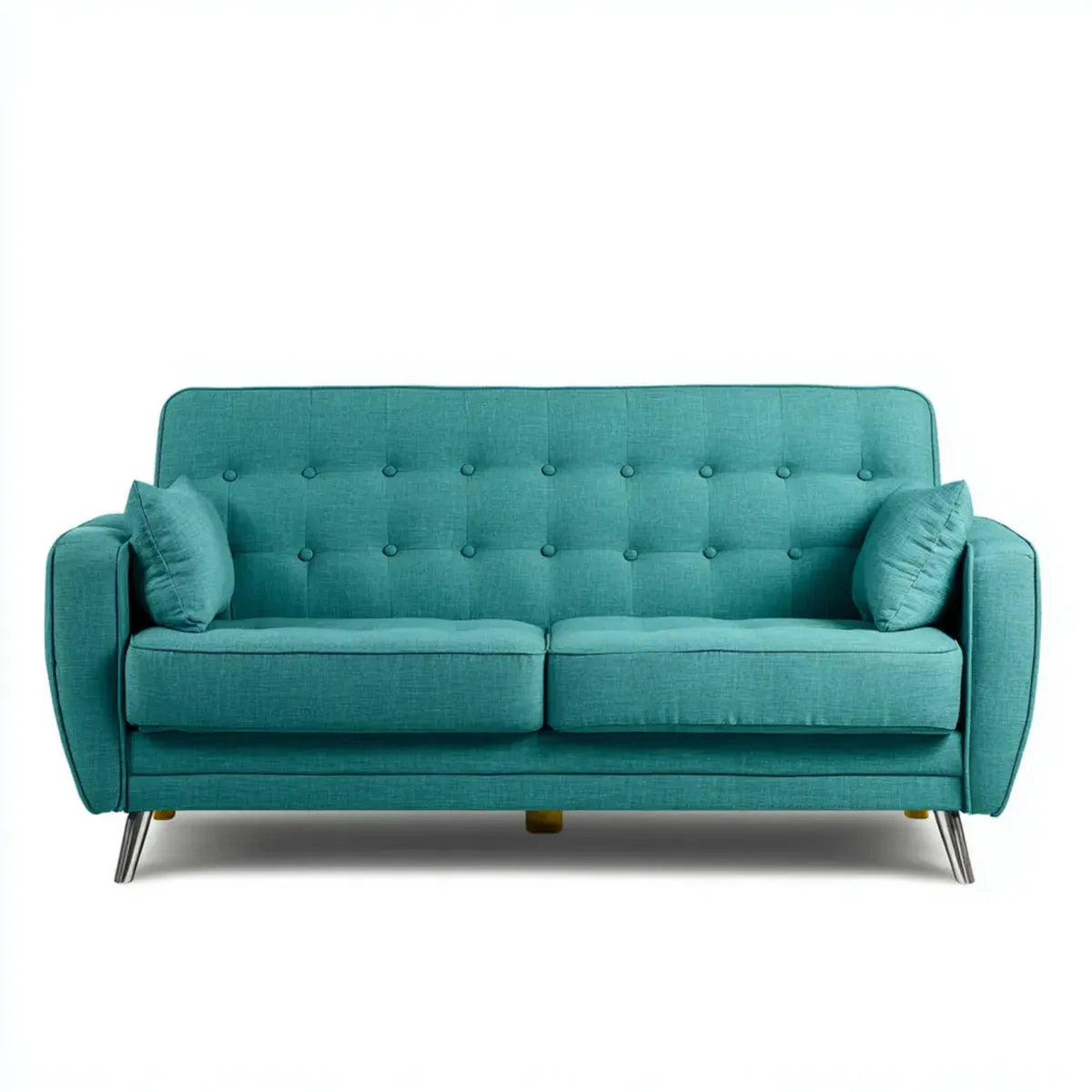 Divano 2 posti turchese 160 x 82 x 86 cm in poliestere con schienale capitonné
