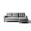 Divano angolare 3 posti grigio in poliestere con chaise longue destra 230 x 145 x 88 cm