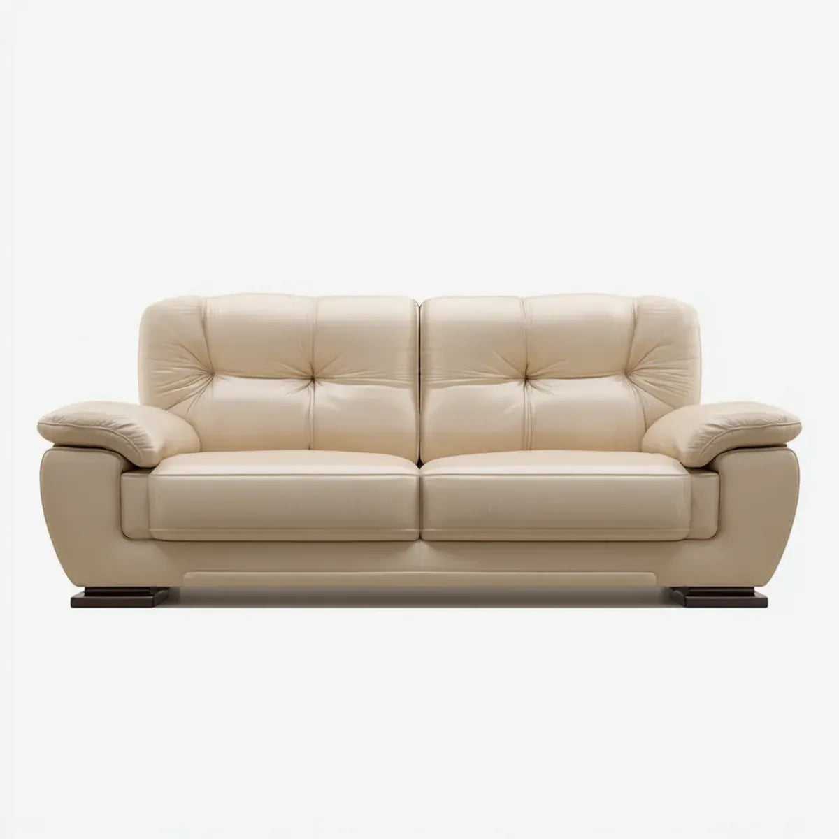 Divano 2 posti avorio in pelle sintetica PU rettangolare 170 x 92 x 90 cm