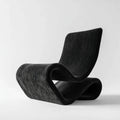 Poltrona lounge reclinata nera in polipropilene rinforzato con fibra di vetro a onda 95 x 76 x 88 cm