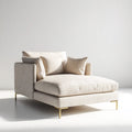 Poltrona lounge beige con cuscini in poliestere 115 x 100 x 80 cm rettangolare