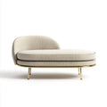 Poltrona chaise longue beige 160 x 85 x 78 cm in poliestere con struttura in acciaio forma arrotondata
