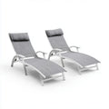 Set 2 lettini prendisole reclinabili grigio argento 190 x 60 x 30 cm in alluminio e textilene